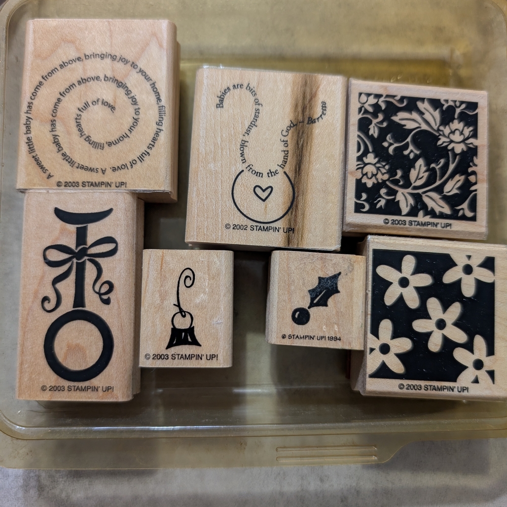 Stampin' Up! Black Floral and Decorative Wooden Stamps